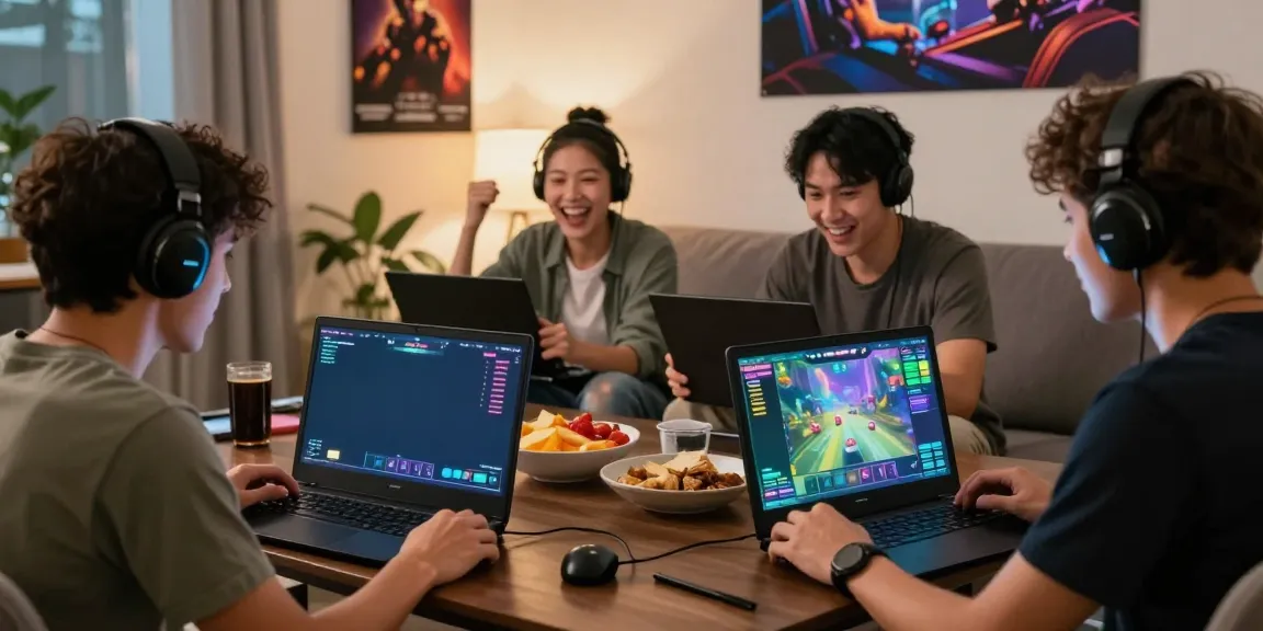 Friends playing engaging online games at http://11bet-app.net/ in a lively living room.