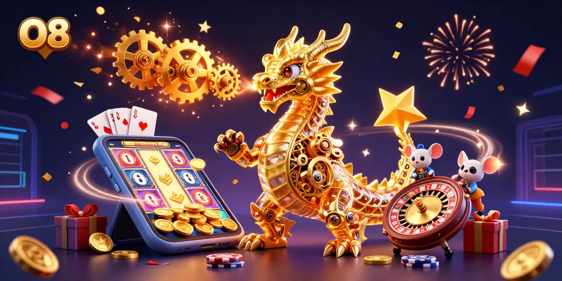 Engage with O8 for thrilling slot adventures featuring vibrant characters and casino elements.