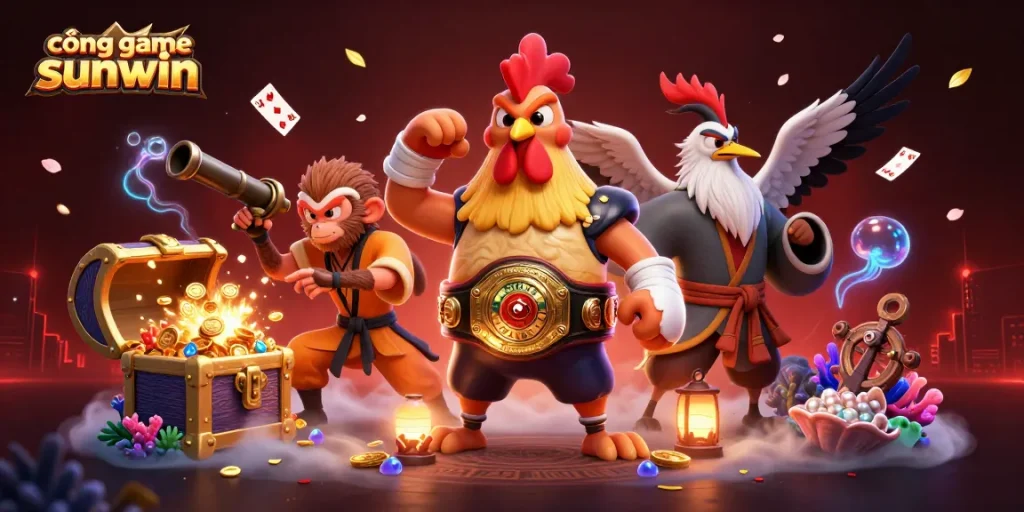 Experience exciting games in cổng game sunwin with vibrant characters and dynamic elements.