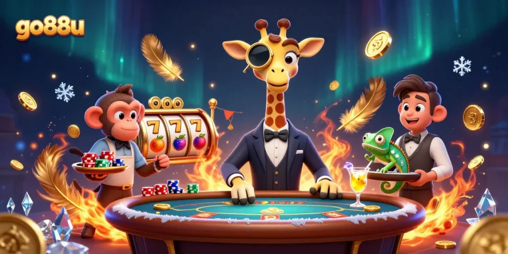 Engage with go88u's vibrant casino experience featuring dynamic characters and thrilling game elements.